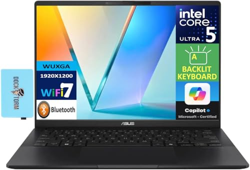 ASUS Vivobook S 14 Q423 - Computer portatile alimentato con intelligenza artificiale, display OLED FHD+ da 14 (Intel Ultra 5-226v, 16 GB LPDDR5X, SSD PCIe da 512 GB, AI Copilot, KB retroilluminato, 2