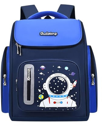 90 l Rucksack, Schultasche für Grundschüler 3 6 Klasse Jungen Schultertragen Anti Belastung Kinderrucksack, blau, One size