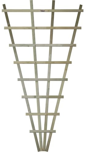 Large Fan Shaped 3x6ft (W: 3ft x H: 6ft) Frameless Decorative Lattice Trellis Panel Plant Grown Wall/Fence Art with Large Standard Squares Width 1010mm x Height: 1828mm