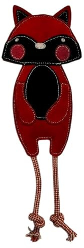 Fuzzl Eco Leather Fred Fox Natural and Tough Dog Toys - Long Lasting Chew Toys for Aggressive Chewers - Strong Dog Toy for Dogs and Puppy