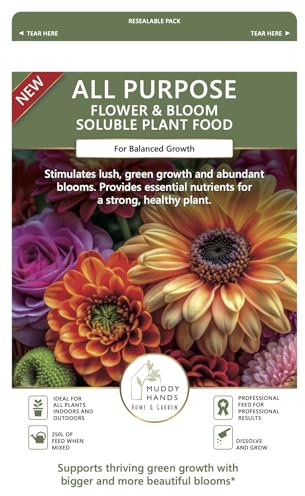 Muddy Hands 250g All Purpose Flower & Bloom Fertiliser Soluble Plant Food for Balanced Growth - Stimulates Lush Green Growth & Abundant Blooms