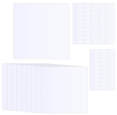 SUPERFINDINGS 10 Sheets Blank Wall Hole Cover 7.87 Inch Plastic Cover Plate Square Ceiling Flat Blank Plate with 80Pcs Double Faced Adhesive Tape for Ceilings or Wall