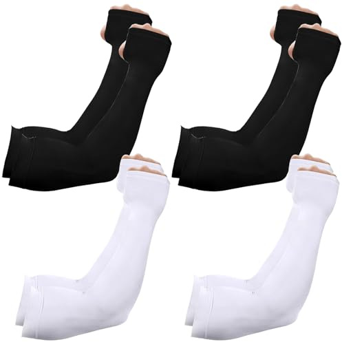 LIUYIDM Mangas para bBrazos Protección sol 4 Pares Manguitos UPF 50+ Unisex Mangas Proteccion Solar Gaming Sleeve Solar Protección UV Protector Sol Brazo para Golf Ciclismo (Estilo de Pulgar)