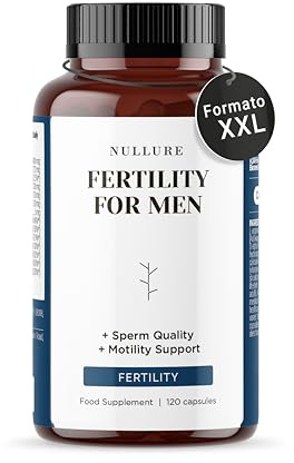 Nullure Suplemento Fertilidad Masculina | Recuento y Motilidad Espermática | L-Carnitina + CoQ10 + L-arginina | Testado por terceros | Vegano y Sin Aditivos | 120 cap 2 mes |Fabricado en España