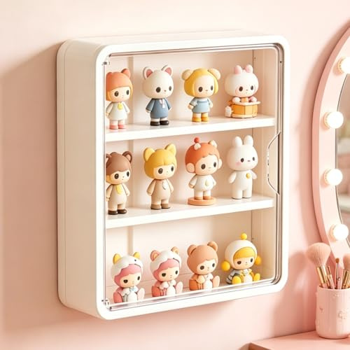 Sammlervitrine Hängend mit Magnettür, 3 Schicht Wandvitrine Hängend, 30×30×8 cm Sammlervitrine Acryl, Vitrine Schaukasten Box Acryl Vitrine, Klare Vitrine für Automodelle Anime Figuren Sammeln