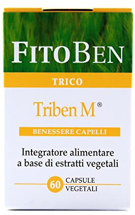 Fitoben | Triben M® Integratore Naturale per Uomo, Previene e Contrasta la Perdita dei Capelli, con Semi di Zucca, Ortica e Serenoa | 60 Capsule vegetali