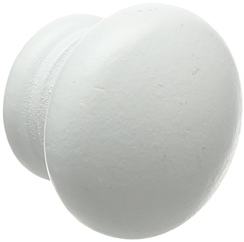 Merriway BH03886 Pine Wood Drilled Cupboard Cabinet Drawer Door Knob White Finish 38mm 1.1/2 inch