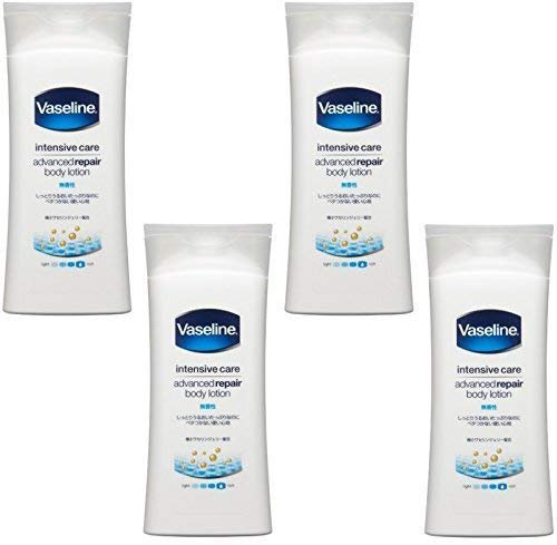 (Bulk Purchase) Vaseline Intensive Care Advanced Repair Body Lotion Unscented 200ml (×4)