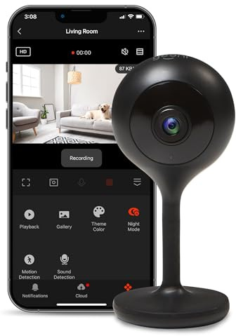 Geeni Look 1080p Indoor Security Camera – 1-Pack Full HD WiFi Indoor Camera with 2-Way Audio, Motion Detection, & Night Vision – Support for Alexa & Google Assistant