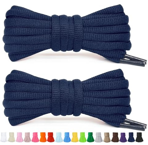 Stepace 2 Pares de Cordones Ovalados Atléticos para Zapatillas Deportivas | Cordón para Sneakers, Zapatos Deportivas, Cordones para Correr, Adultos, Niños, 6 mm Ancho, Longitud 60‑200 cm, 18 colores