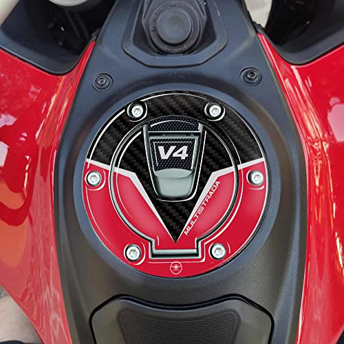 labelbike - 3D Aufkleber Motorrad Tankdeckel Keyless Schutz und Dekoration in Harz kompatibel mit Ducati Multistrada V4 2021
