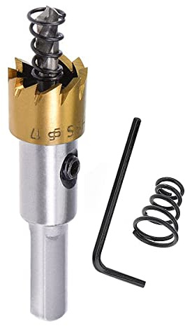 SagaSave 17 mm abridor de agujeros de alta velocidad brocas cortador de agujeros de metal, sierra de agujero de larga vida con llave Allen para metal madera acero inoxidable aluminio 1 unids