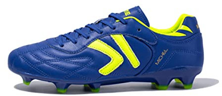 KELME Soccer Cleats Herren FG – Pro Kalbsleder Fußballschuhe – Outdoor/Indoor Fußballschuhe Unisex Erwachsene Größen, Blau, 43 EU
