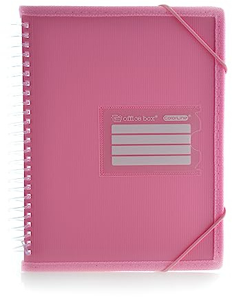 A5-Ordner mit 20 Hüllen mit Spiralbindung – feste Deckel mit gewebeverstärkten Seiten für zusätzliche Stärke (Rosa)