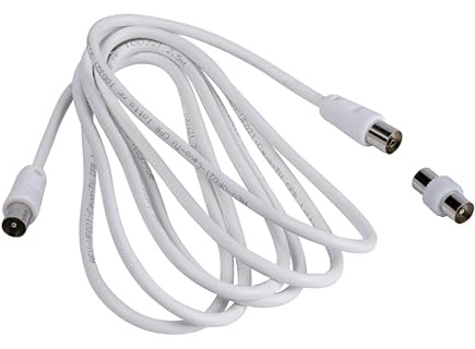 Saraoriginalshop Cavo Antenna TV Prolunga Cavo Coassiale 4K Ultra HD UHD 1080p HDTV Full HD Presa TV Analogica Digitale Cavo M/M con Adattatore Femmina Disp. in 3 misure (5 METRI)