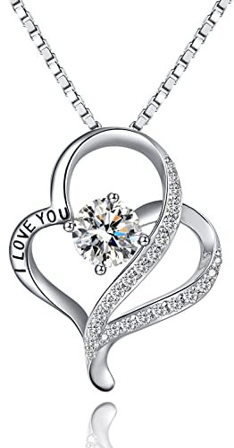 jiamiaoi Herz Kette Damen 925 Silberkette Herz Halskette mit Herzanhänger Silber 925 Damen Frauen Kette Silber