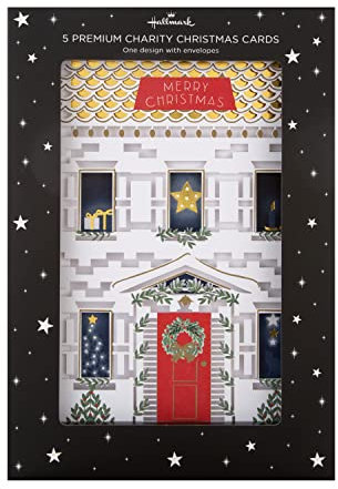 Hallmark Weihnachtskarten für Wohltätigkeitsorganisationen – 5 Stück Premium Festive Home Design, 25572270, Premium House Weihnachtskarten-Set