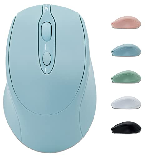 Dolrso Bluetooth Mouse,Rechargeable Wireless for Laptop/iPad/MacBook Pro/Air, Silent Portable Slim for Surface Pro/PC/Lenovo/Samsung Tablet (Blue)