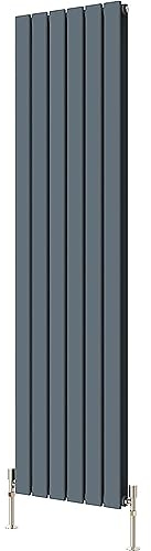 Radbliss Vertical Flat Panel Design Radiator 1600x408mm Anthracite Matt Grey Double Tall RAD Central Heating
