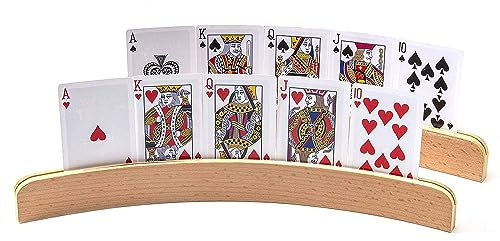 2 Stück Kartenhalter Kinder, 33 cm Kartenhalter Holz, Spielkartenhalter, Kartenhalter Kinder Spielkarten, Kartenständer Spielkarten Aufbewahru