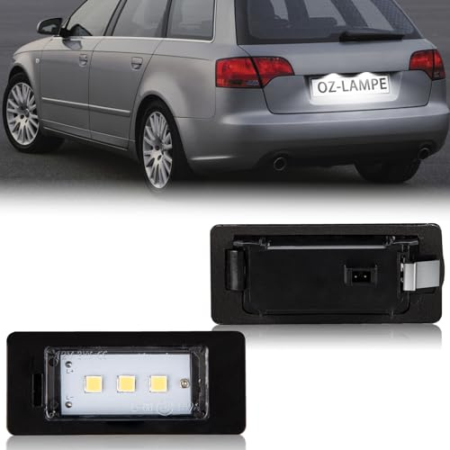 OZ-LAMPE LED Kennzeichenbeleuchtung für Audi A1 S1A4 B8 8K A5 A6 C7 S6 A7 S7 Q5 RS5 TT2 8J TTS TTRS, 2 Stücke