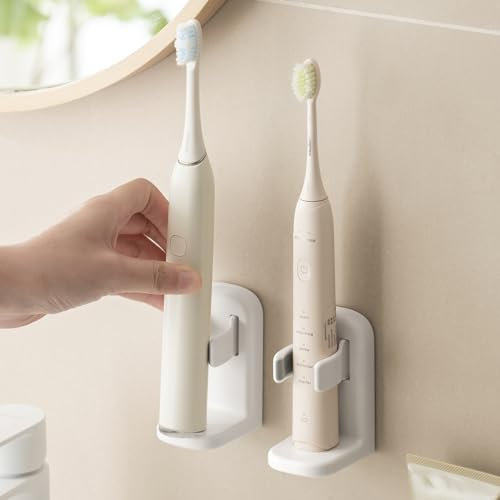 Toski Elektrischer Zahnbürstenhalter 2er Set, Wand befestigter Zahnbürstenhalter, Ohne Bohren Halterung Elektrische Zahnbürste