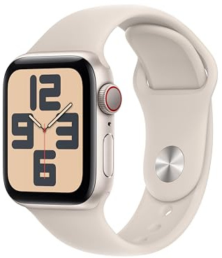 Apple Watch SE (2da Gen) [GPS + Celular, 40mm] Caja de Aluminio Blanco Estrella con Banda Deportiva Blanco Estrella, S/M (Reacondicionado)