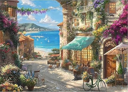 Woplagyreat Diamond Painting Erwachsene Diamant Bilder Dimondpaintin Blumen Meer 5d Landschaft Diamanten Crystal Art Leuchtend Rahmen Deko Wanddeko Wohnzimmer Schlafzimmer Pflanzen Aesthetic