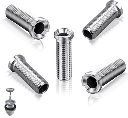 SWTYExt 5pcs Hollow Screw Sink M12 x 35mm Stainless Steel for Valve Drains | Drain Strainer Ø 12mm, for Valve Drains 1.5 Inch & 3.5 Inch, Kitchen Sink Basket Strainer, Drain Valve Accessories