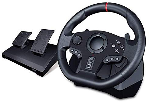 RajoNN Volante de PC Juego PC Racing Wheel, Universal USB Car Sim 270/900 Grados Race Volante con Pedales