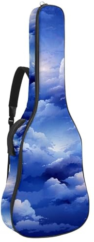 Tasche für Akustikgitarre, schöne Tasche mit mehreren Taschen, wasserdichte Gigbag für 40/41/42 Zoll Akustikgitarre, bunte Wolken, mehrfarbig, 42.9x16.9x4.7 in, Gitarrentasche