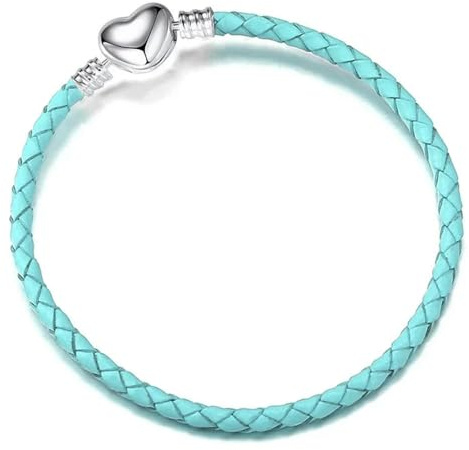 GENPICONG 1 Pulsera de Cuerda de Cuero con diseño de Cadena básica Compatible con Pandora Original, Joyas para Dama, Regalos para el día de San Valentín