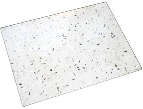 White Quartz Glass Chopping Board Rectangular Modern Food Cutting Worktop Saver