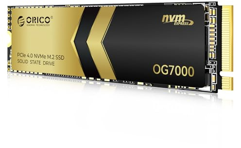 ORICO OG7000 4TB NVMe SSD, PCIe Gen4 M.2 SSD, bis zu 7400MB/s, Graphen-Thermal-Lösung, Ideal für 4K-Videobearbeitung, 3D-Rendering, Content-Creation, kompatibel mit PS5 und PC