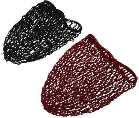 PartyKindom Handgefertigte Lange Netz Schlafmütze 2 Stück Haarschutz Für Damen Elastisches Haarnetz Zum Schlafen Schwarzes Häkelnetz Für Lockiges Und Glattes Haar