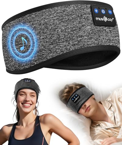 MUSICOZY Schlafkopfhörer Bluetooth Kühl Schlaf Kopfhörer Seitenschläfer | Kabellos Sport Kopfhörer Stirnband 16+STD für Yoga/Training/Reisen/Schlaflosigkeit,Tech Gadgets für Männer/Frauen