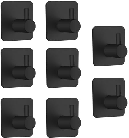 INHHCED ganchos adhesivos, ganchos de pared, resistentes, impermeables, ganchos adhesivos para colgar toallas, llaves, abrigos, sombreros, albornoces, ropa, cocina, montaje en pared (8)