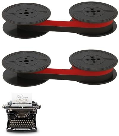 AYHYHLJZJ Lot de 2 Ruban Machine À Écrire, Ruban Nylon GR-4 Compatible avec Les Modèles Classiques Typewriters DIN 2103 32755 Ruban de Machine à Ecrire en Nylon Rouge et Noir & Rouge