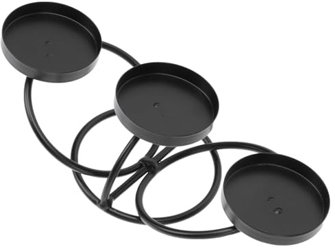 ARTSEWPLY Portacandele in Ferro Battuto Europeo Tre Bracci e Bicchieri di Vetro, Candeliere Decorativo Chic per Tavolo da Pranzo e Feste, Design Artigianale Stabile per Aromaterapia