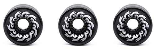 Janasiba 3 Stücke Skateboard Rollen 70mm 82A PU,70X51mm, Professionelle Mattierte Rollen Für Langbrett und Cruiser,Schwarz