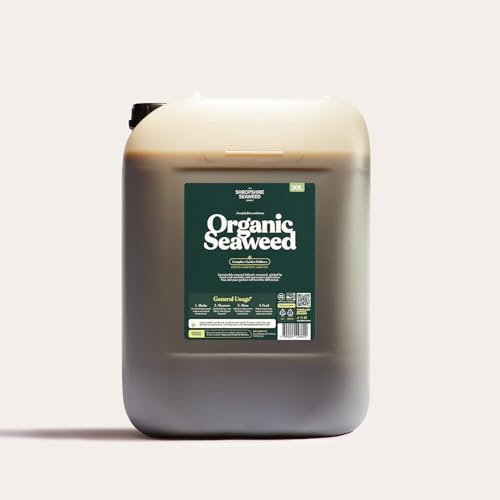 The Shropshire Seaweed Co. Cold-Pressed Liquid Seaweed Fertilizer - Certified Organic Plant Food & Lawn Feed - Rich in Natural Nutrients for Growth, Roots & Soil Health - Sustainably Sourced, 20L