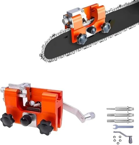 Affuteur Chaine TronçOnneuse, à Manivelle Affuteuse De Chaine Tronconneuse,éQuipé 3 TêTe De Meulage En Alliage Durable,Type Universel,Pour Tous Les Types De Tronconneuse Et Travaux De BûCheronnage