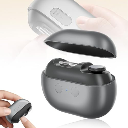 Elektrischer Nagelknipser, 2026 Upgrade 3 in 1 Nagelknipser und Elektrische Nagelfeile, Nagelschleifer Elektrisch mit Licht Nagelfeile für Baby, Erwachsene und Senioren (Grau)