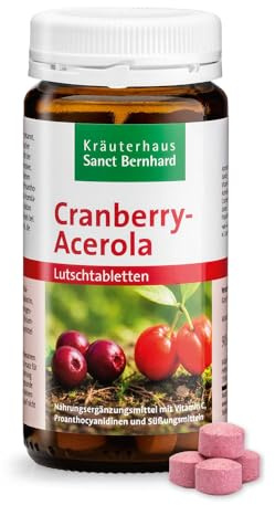 Sanct Bernhard Cranberry-Acerola-Lutschtabletten mit Vitamin C 90 Tabletten