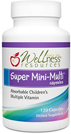 Super Mini-Multi - Children's Multivitamin Swallowable Capsules with Methyl Folate, Methyl B12 and Coenzyme B Vitamins for Growth, Focus, Brain Health (120 Capsules)
