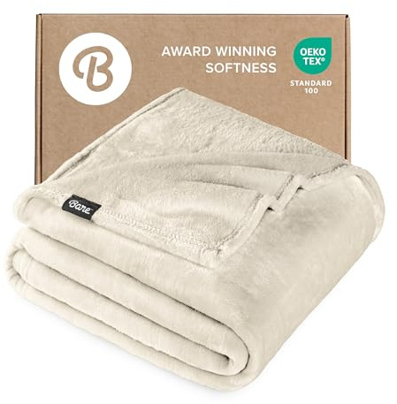 Bare Home Fleece Blanket - King Size - Ultra-Soft Lightweight for Bed, Sofa, and Couch - Luxury Microplush - Cozy Warm Blanket (King, Oyster)