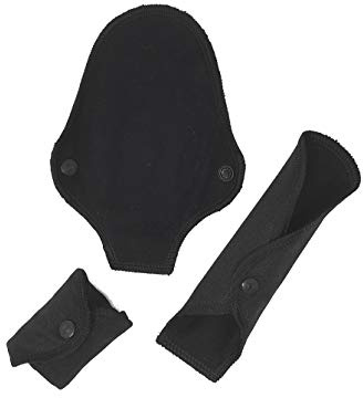 ImseVimse - Compresas lavables para mujer, color negro, normales o noche