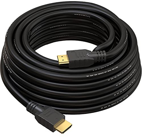 True HQ 10M HDMI Cable HIGH SPEED Long Lead with Ethernet ARC 3D | Designed in the UK | Full HD 1080P Compatible with PS4 Xbox One Sky HD TV Laptop PC Monitor CCTV | Black & Gold Plated