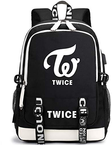 KPOP Twice Mochila Bolsa de Regalo Mercancía Bolsa para Computadora Portátil Escuela Mochila de Viaje Escuela Bolsas de Oxford con Puerto de Carga USB NAYEON Momo Sana Mina DAHYUN TZUYU