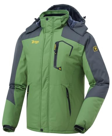 donhobo Skijacke Herren Winterjacke Wasserdicht Atmungsaktiv Softshelljacke | Winddicht Warme Fleece-Futter Funktionsjacke Verdickt Jacke Outdoor Wanderjacke Snowboardjacke mit Abnehmbare Kapuze